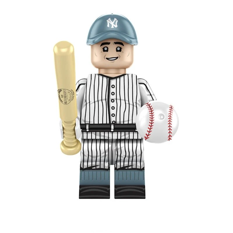 Bargain Brix Action Figures Pinstripe Home Run Legend Pro Baseball Superstar Figurine Set – All-Star Player Collection