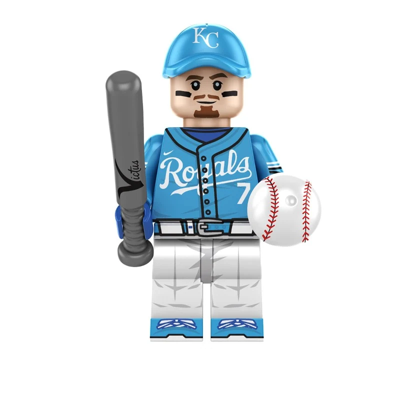 Bargain Brix Action Figures Royal City Shortstop Pro Baseball Superstar Figurine Set – All-Star Player Collection