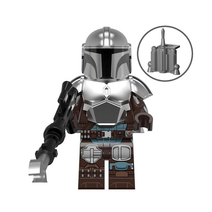 Bargain Brix Action Figures Silver Armored Bounty Hunter Galactic Saga Figurine Set