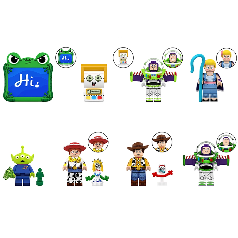 Bargain Brix Action Figures Toy Box Adventure Character Figurine Set – Space Ranger & Western Friends