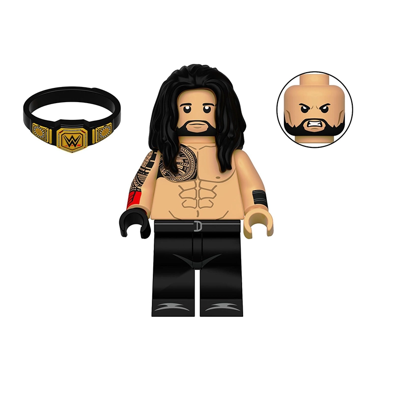 Bargain Brix Action Figures Tribal Empire Champion Pro Wrestling Legends Figurine Set – Championship Ring Collection