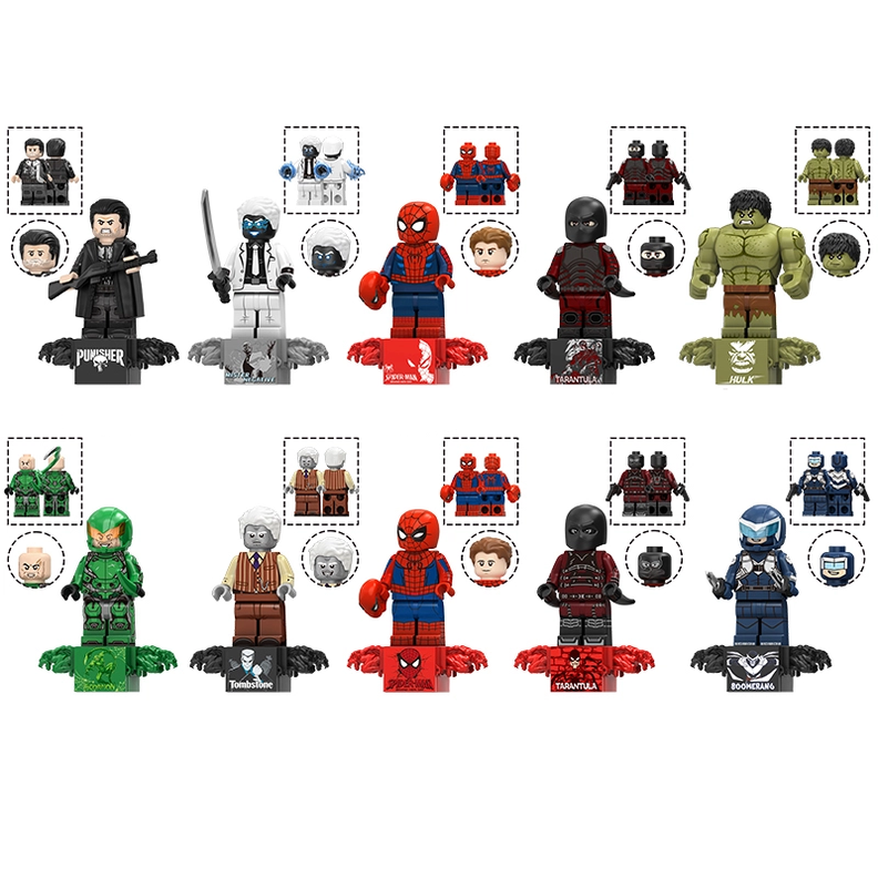 Bargain Brix Action Figures Web-Slinging Hero & Supervillain Figurine Set – City Battle Collection
