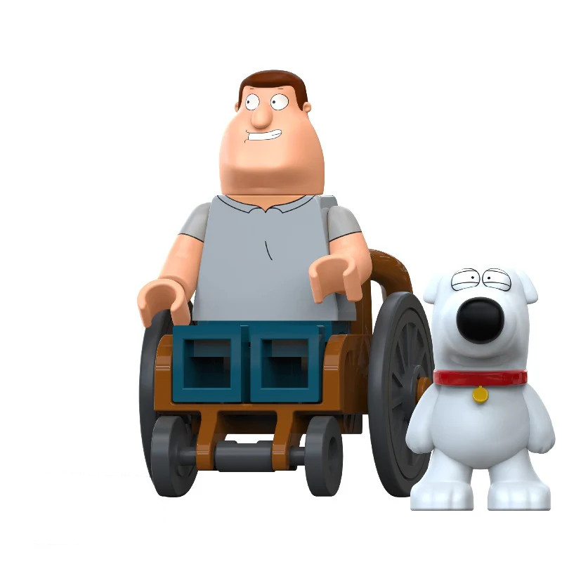 Bargain Brix Action Figures Wheelchair Police Officer Animated Comedy Family Figurine Set