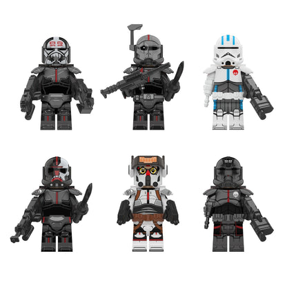 Bargain Brix All 6 Galactic Saga Elite Space Task Force and Rogue Vanguard Unit Figurine Set