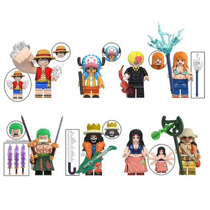 Bargain Brix All 8 Characters Anime Pirate Collectible Figurines