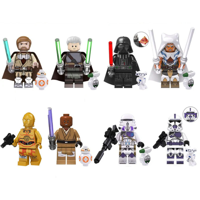 Bargain Brix All 8 Characters Galactic Saga Figurine Set