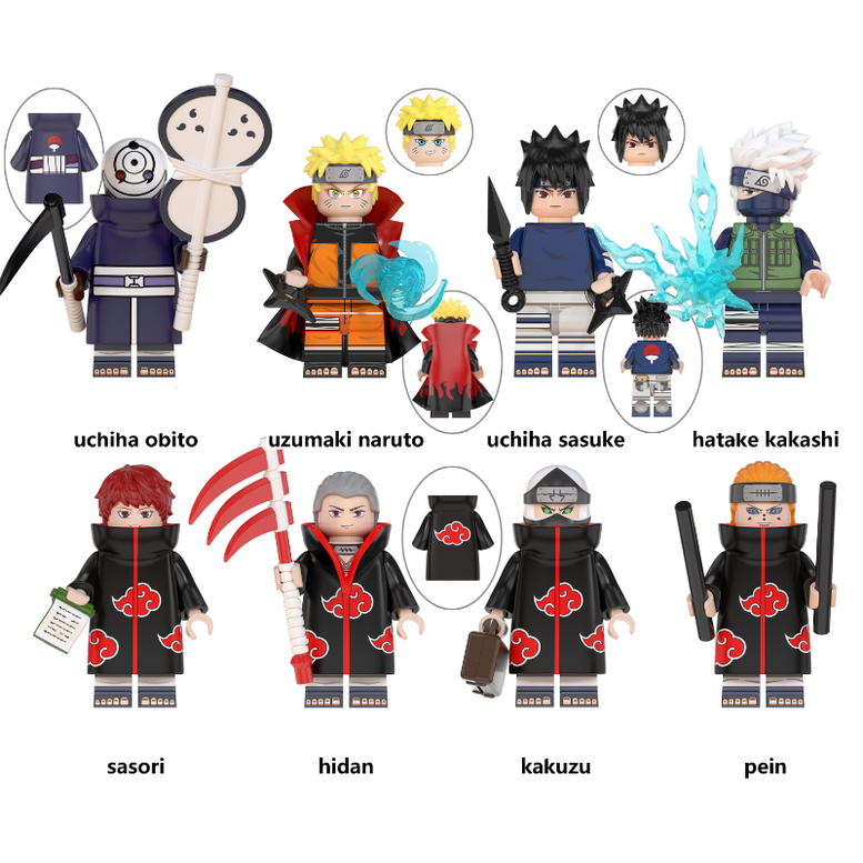 Bargain Brix All 8 Characters Manga Ninja Warrior Collectible Figurines