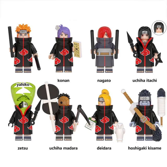 Bargain Brix All 8 Characters Manga Ninja Warrior Collectible Figurines