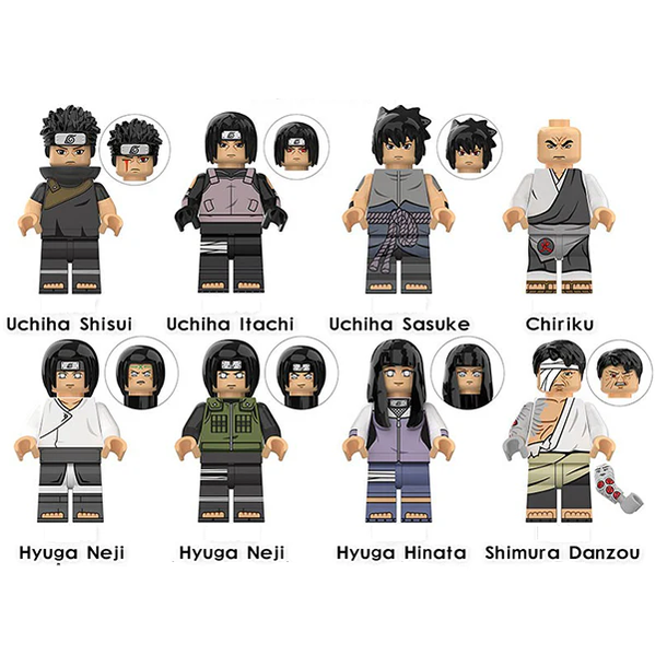 Bargain Brix All 8 Characters Manga Ninja Warrior Collectible Figurines
