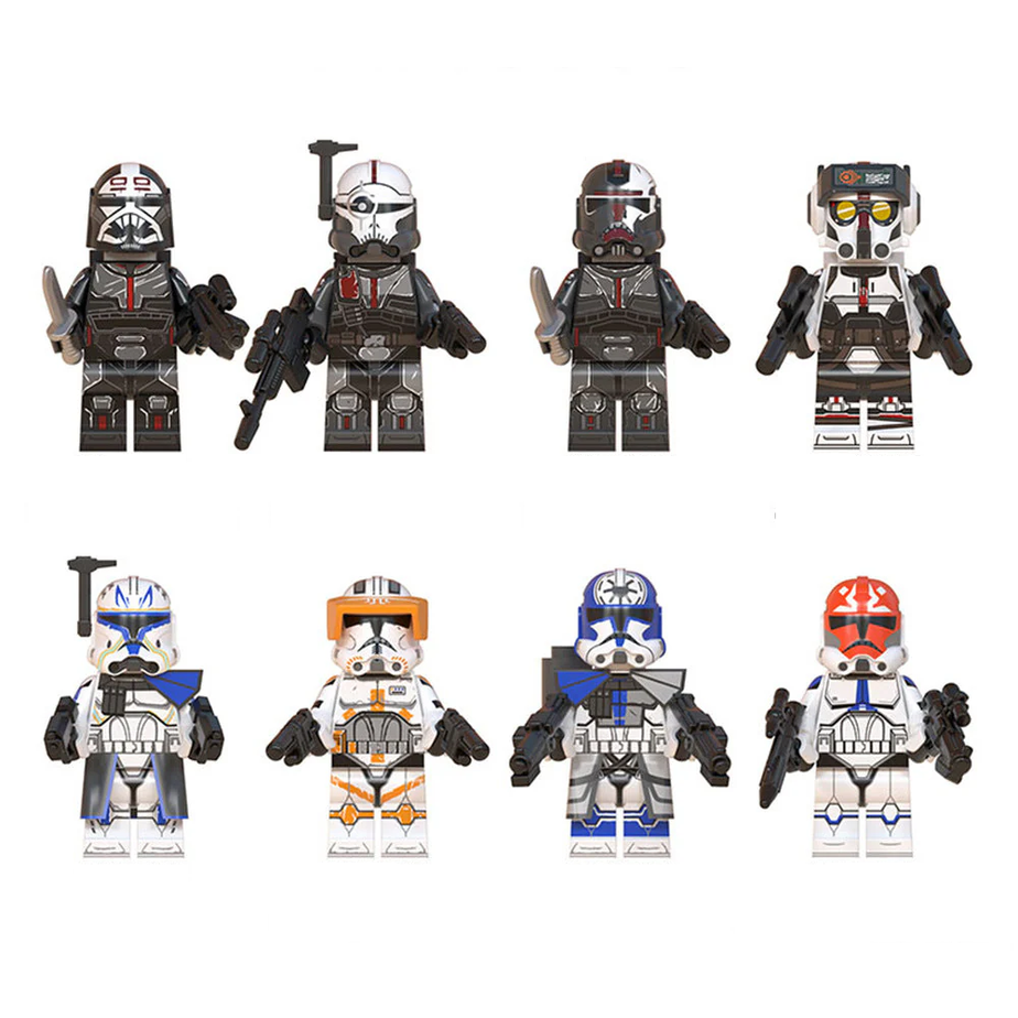 Bargain Brix All 8 Galactic Saga Elite Space Task Force and Rogue Vanguard Unit Figurine Set