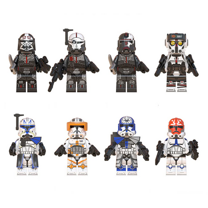 Bargain Brix All 8 Galactic Saga Elite Space Task Force and Rogue Vanguard Unit Figurine Set