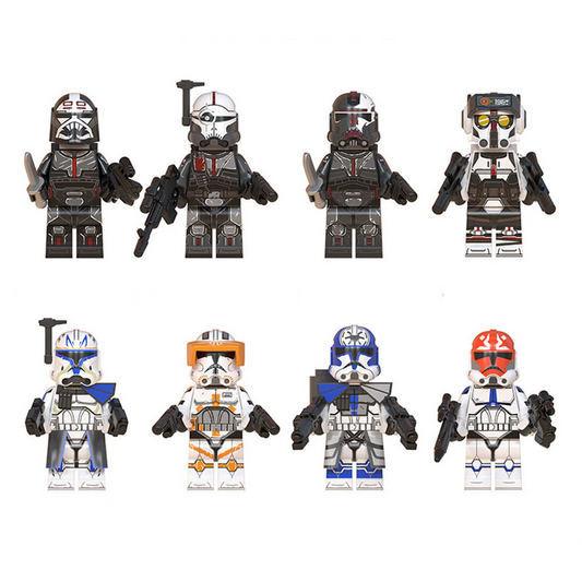 Bargain Brix All 8 Galactic Saga Elite Space Task Force and Rogue Vanguard Unit Figurine Set