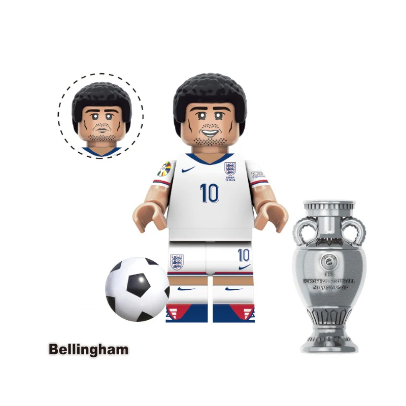 Bargain Brix Jude Bellingham Professional World Soccer Player Figurines Set With Printed Team Jerseys