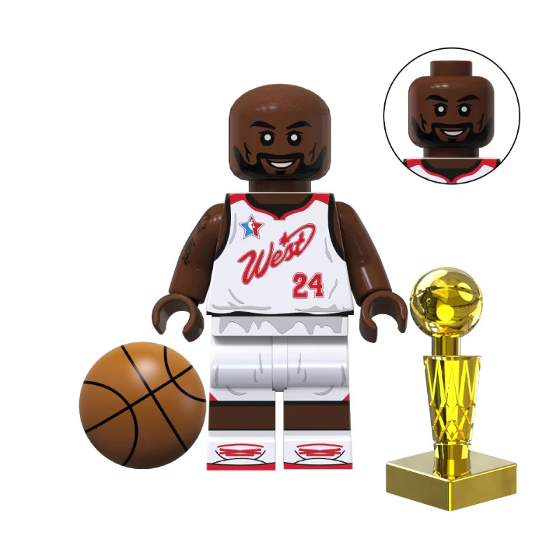 Bargain Brix Kobe Bryant 2 Professional Basketball Figurines Set With Printed Uniforms In Team Colors