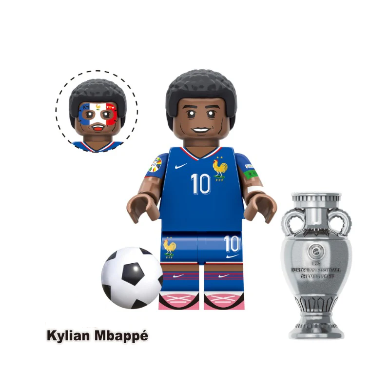Bargain Brix Kylian Mbappe Professional World Soccer Player Figurines Set With Printed Team Jerseys