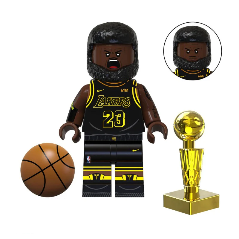 Bargain Brix Lebron James 1 Professional Basketball Figurines Set With Printed Uniforms In Team Colors