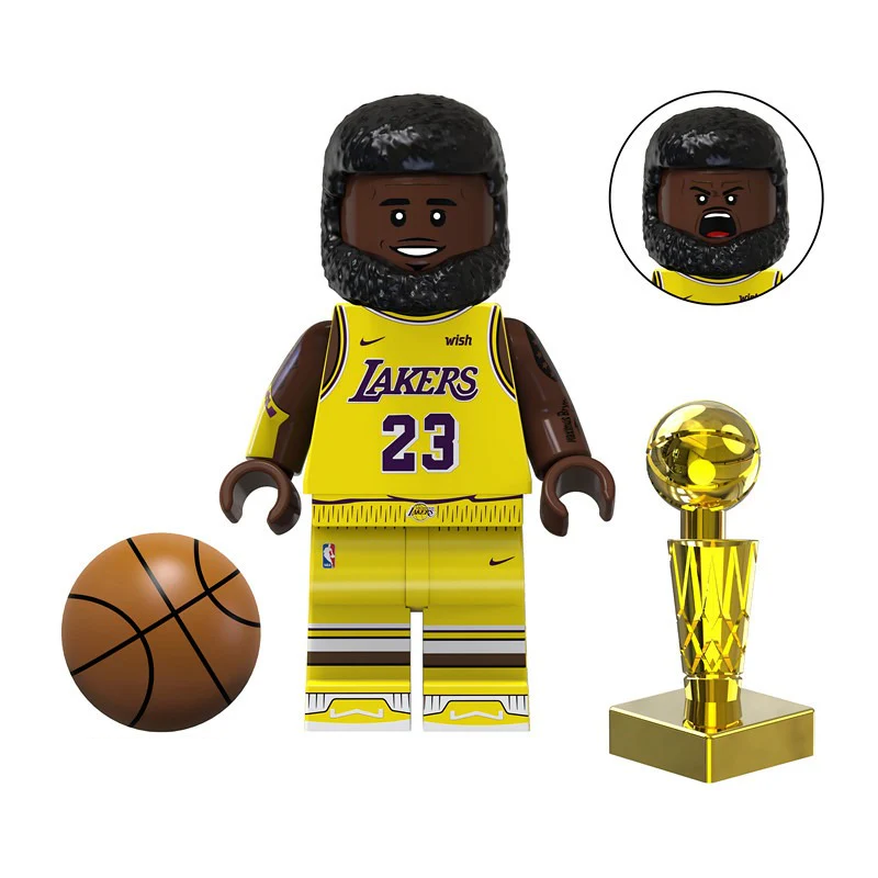 Bargain Brix Lebron James 2 Professional Basketball Figurines Set With Printed Uniforms In Team Colors