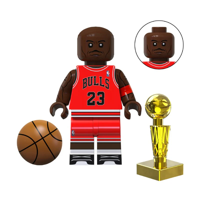 Bargain Brix Michael Jordan 1 Professional Basketball Figurines Set With Printed Uniforms In Team Colors