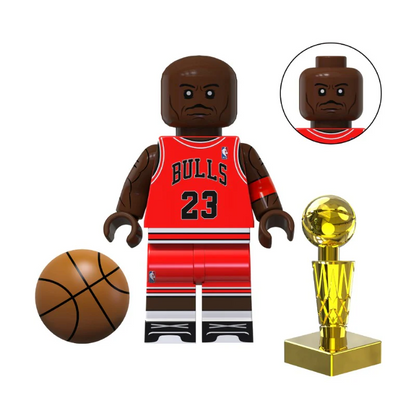 Bargain Brix Michael Jordan 1 Professional Basketball Figurines Set With Printed Uniforms In Team Colors