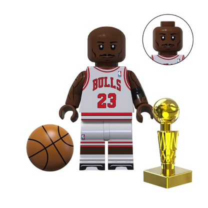 Bargain Brix Michael Jordan 2 Professional Basketball Figurines Set With Printed Uniforms In Team Colors