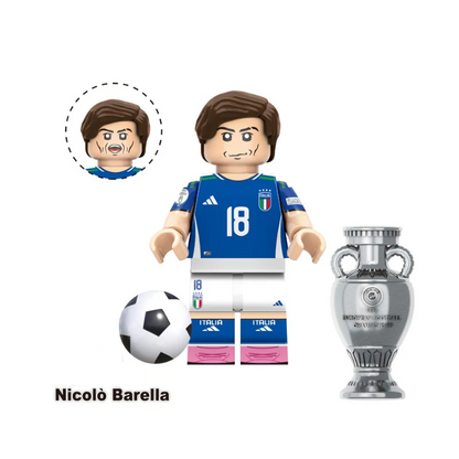 Bargain Brix Nicolo Barella Professional World Soccer Player Figurines Set With Printed Team Jerseys
