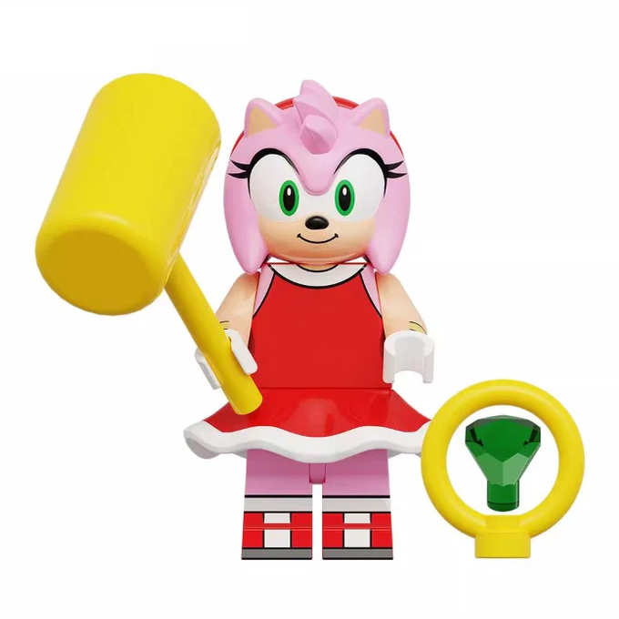 Bargain Brix Pink Hammer Hero Blue Speed Runner Figurine Set