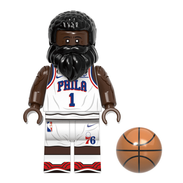 Bargain Brix Pro Basketball Player 5 Professional Basketball Figurines Set With Printed Uniforms In Team Colors