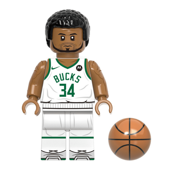 Bargain Brix Pro Basketball Player 7 Professional Basketball Figurines Set With Printed Uniforms In Team Colors