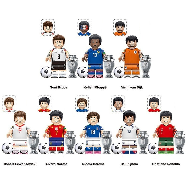 Bargain Brix Professional World Soccer Player Figurines Set With Printed Team Jerseys