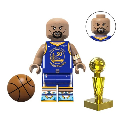 Bargain Brix Stephen Curry Professional Basketball Figurines Set With Printed Uniforms In Team Colors