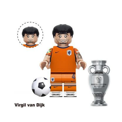 Bargain Brix Virgil van Dijk Professional World Soccer Player Figurines Set With Printed Team Jerseys